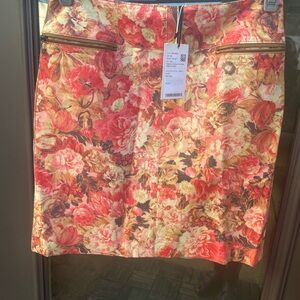 Deadstock Worth Floral Skirt leather skirt